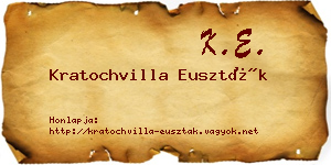 Kratochvilla Euszták névjegykártya